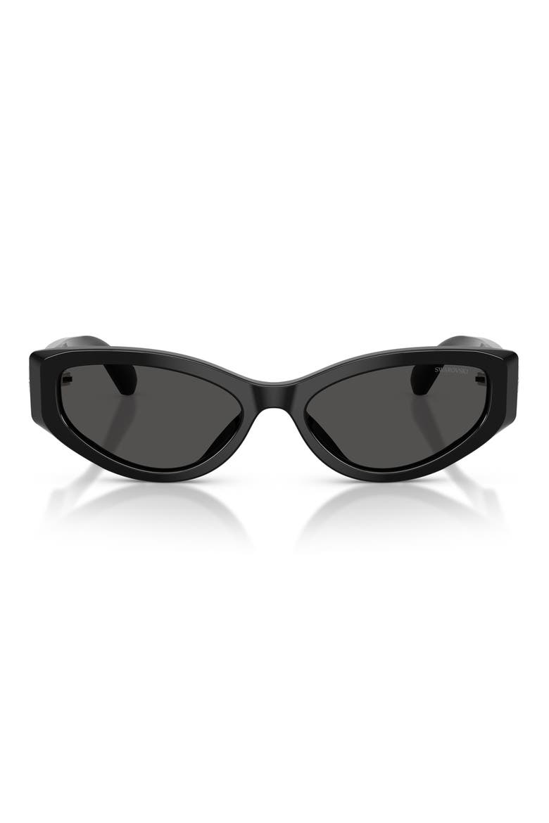 55mm Cat Eye Sunglasses, Main, color, BLACK / DARK GREY