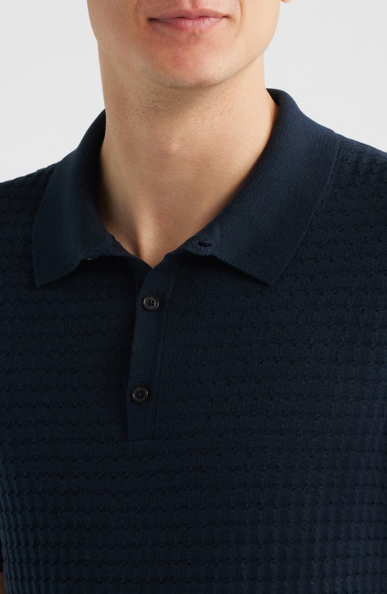 BOSS Camel L-Nadalione Silk & Cotton Polo, Alternate, color, Dark Blue