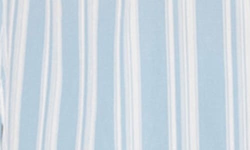 Akris Punto Stripe Cap Sleeve Button-up Shirt In Sky-cream