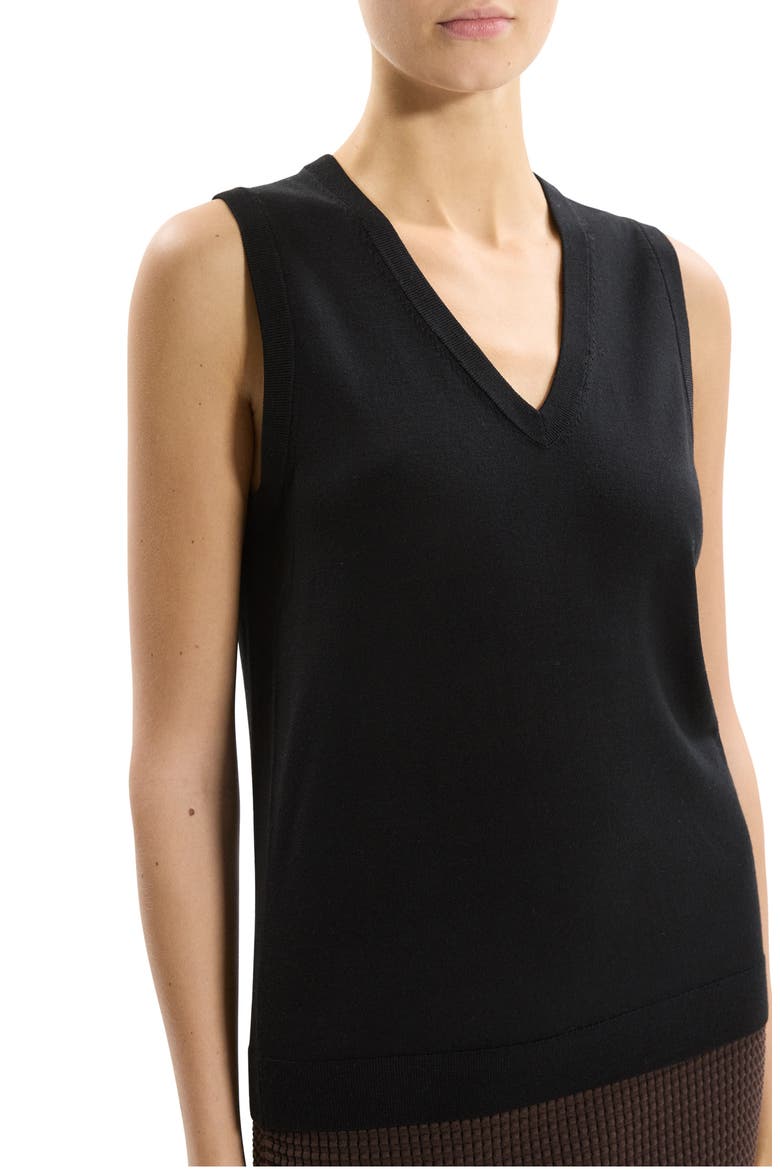 V-Neck Slim Fit Wool Tank, Alternate, color, BLACK - 001