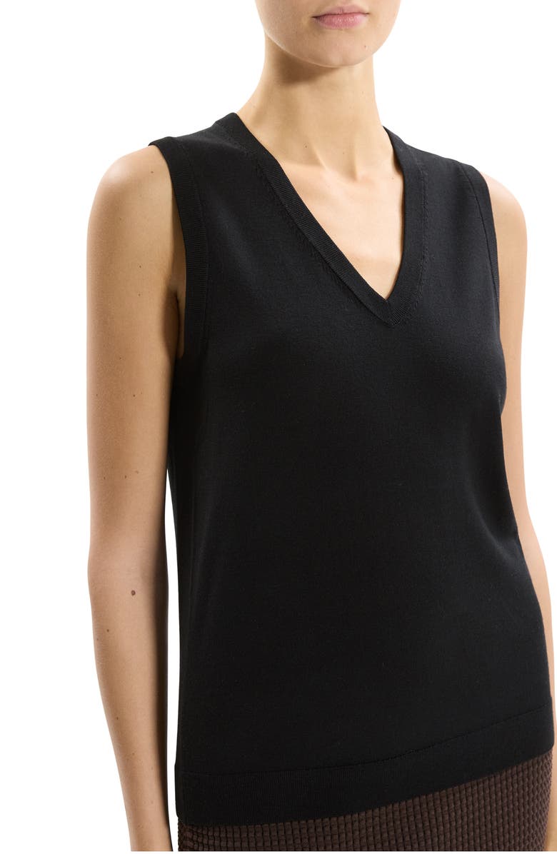 Theory V-Neck Slim Fit Wool Tank, Alternate, color, Black - 001