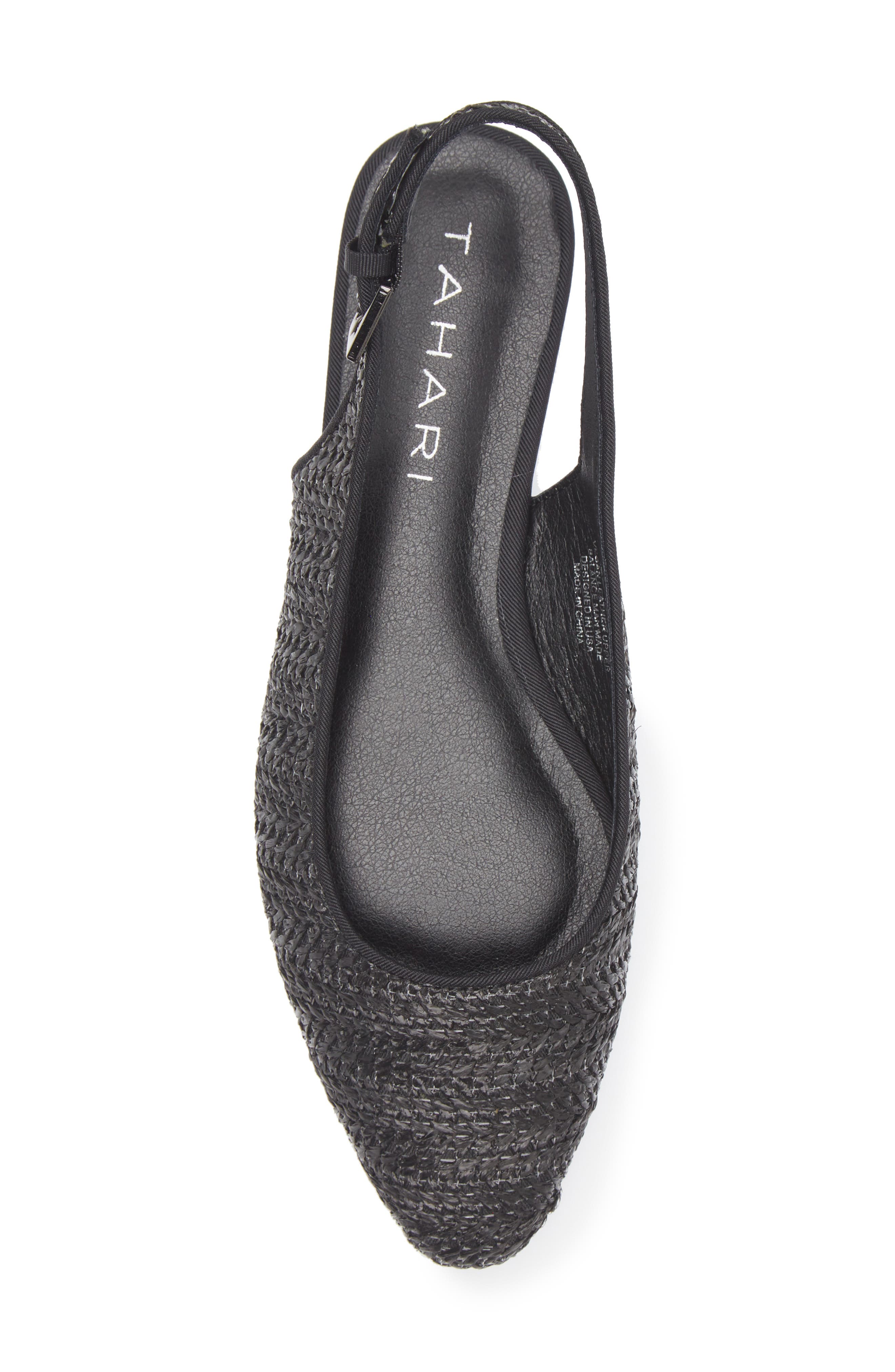 Tahari Faux Raffia Slingback Flat, Alternate, color, 