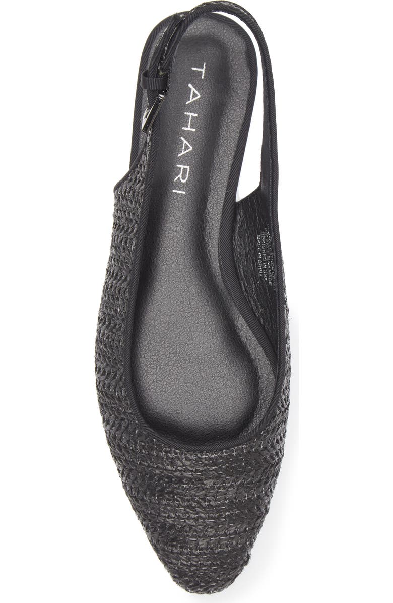 Tahari Faux Raffia Slingback Flat, Alternate, color,