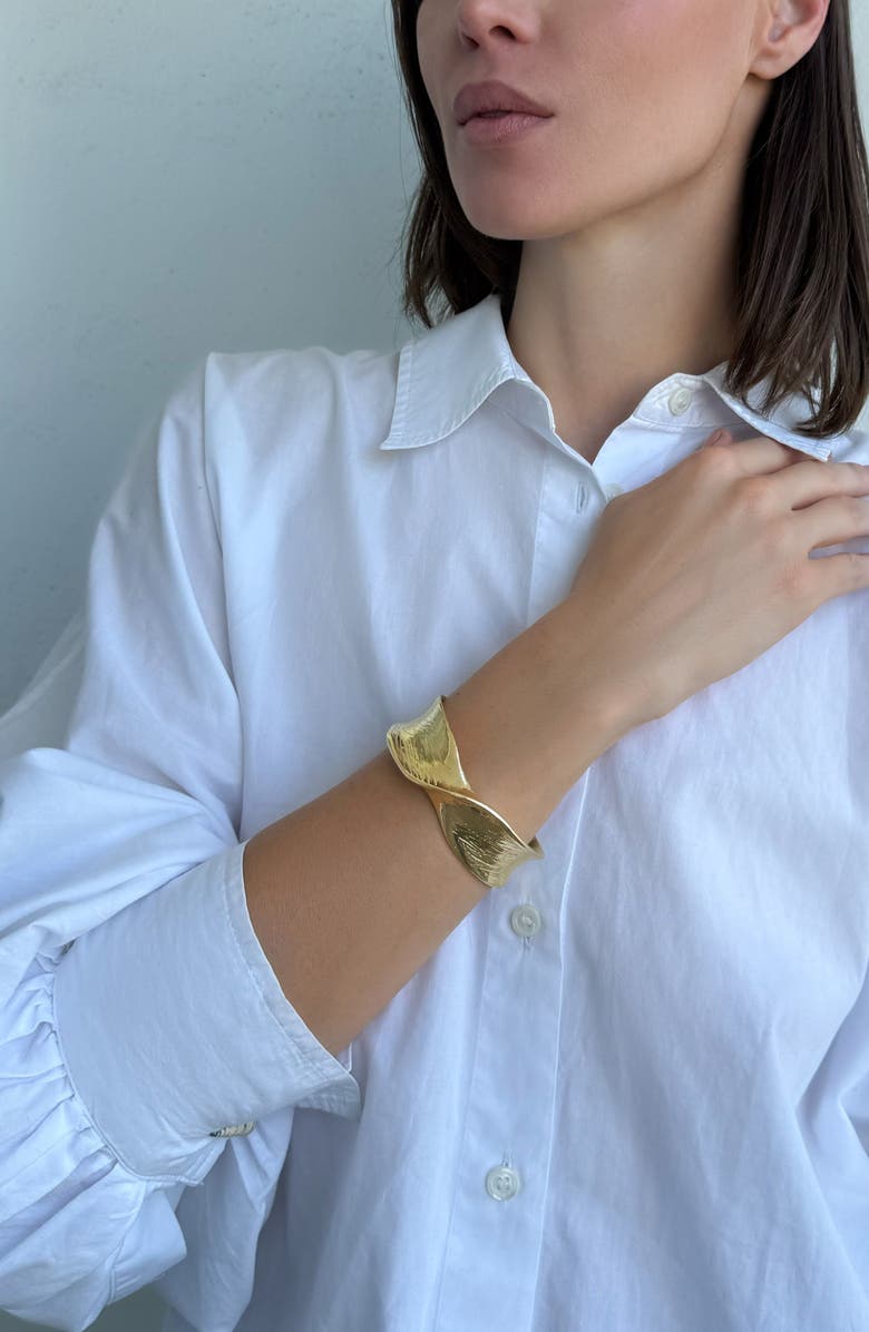 Adornia Twist Cuff Bracelet, Alternate, color, Gold