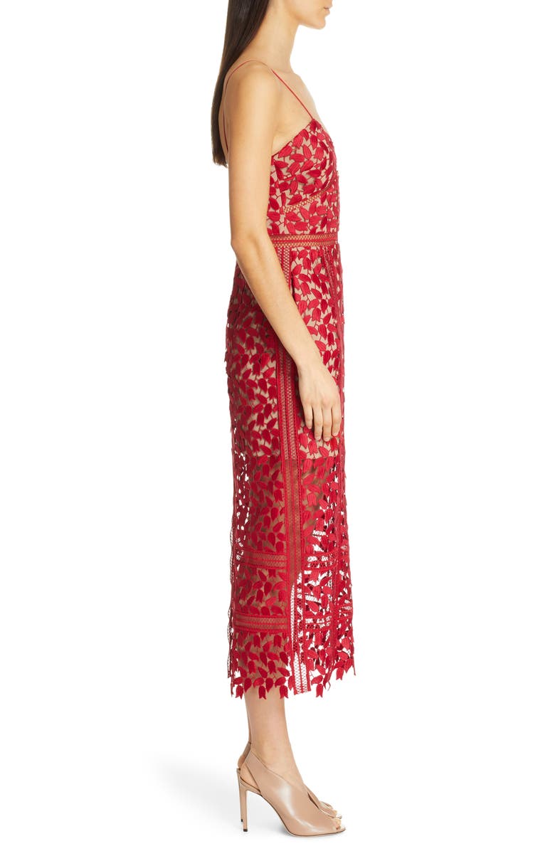 Self-Portrait Arabella Lace Midi Dress, Alternate, color,