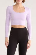 maje Lalitha Long Sleeve Crop Top