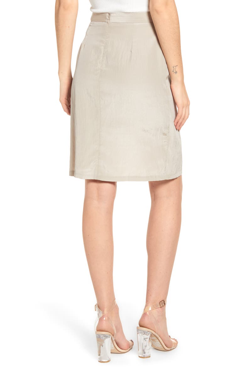 Wrap Front Side Buckle Skirt, Alternate, color, KHAKI