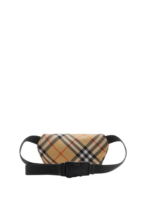 Burberry Small Checked Belt Bag In Sand