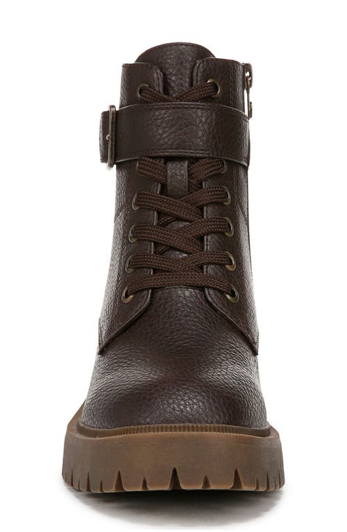 Blowfish Malibu Jagger Lug Combat Boot In Dark Brown Faux Leather