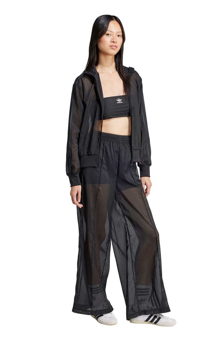 adidas Originals 3-Stripes Sheer Wide Leg Track Pants, Alternate, color,