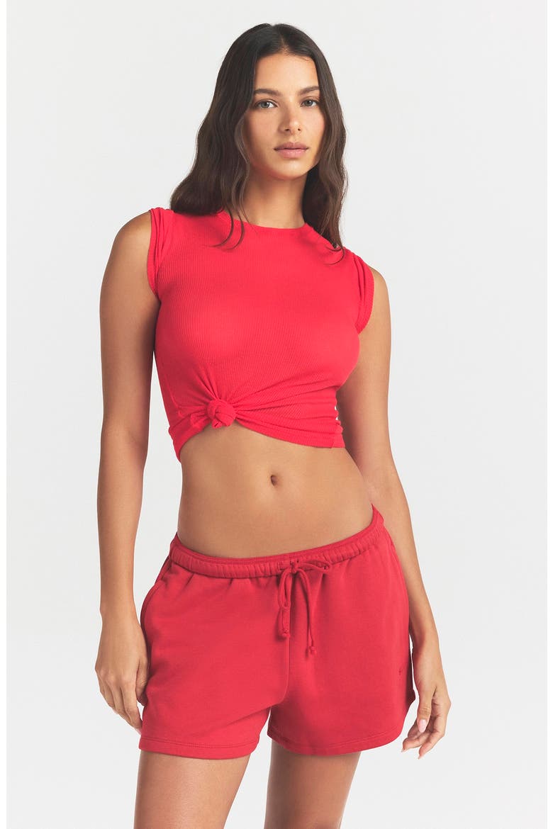 Cotton Blend Fleece Classic Shorts, Alternate, color, WASHED RED