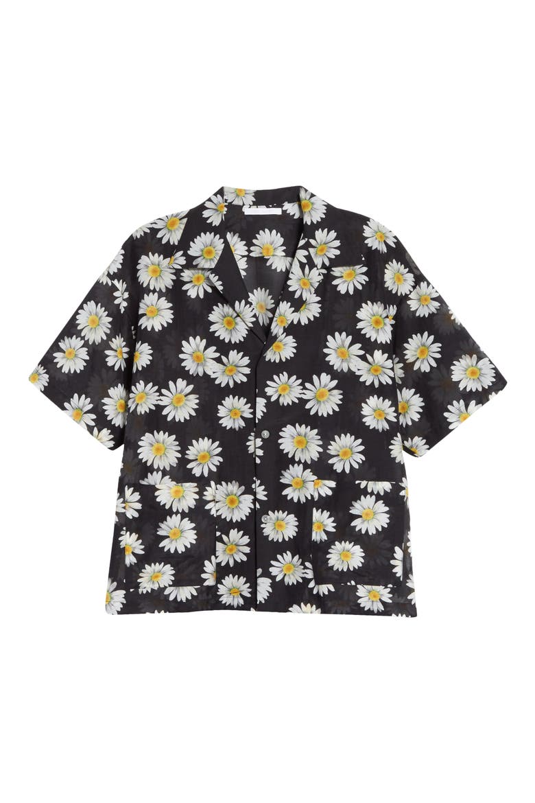 Resort Daisy Print Button-Up Shirt, Alternate, color, DAISY