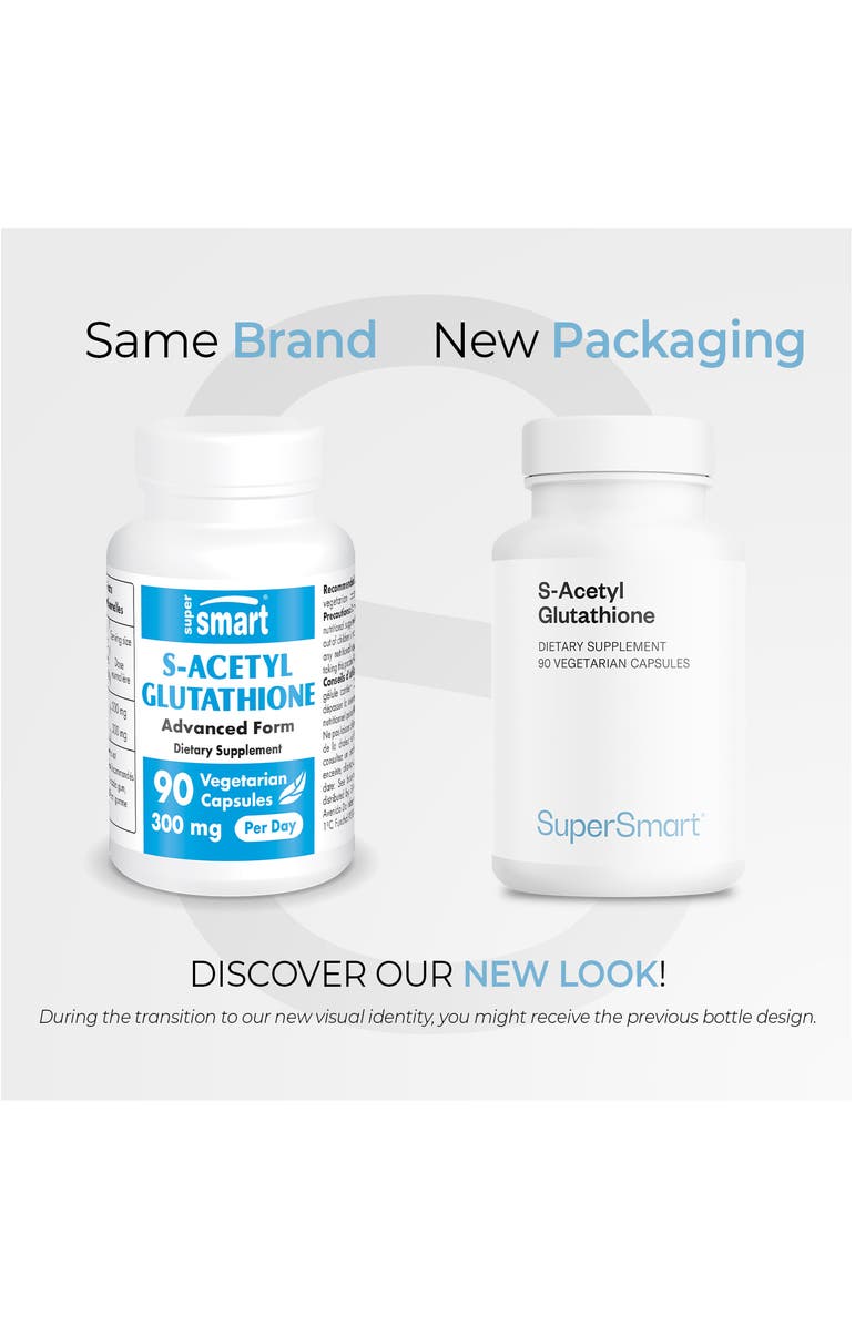SuperSmart S-Acetyl Glutathione 300mg, Alternate, color, NO COLOR