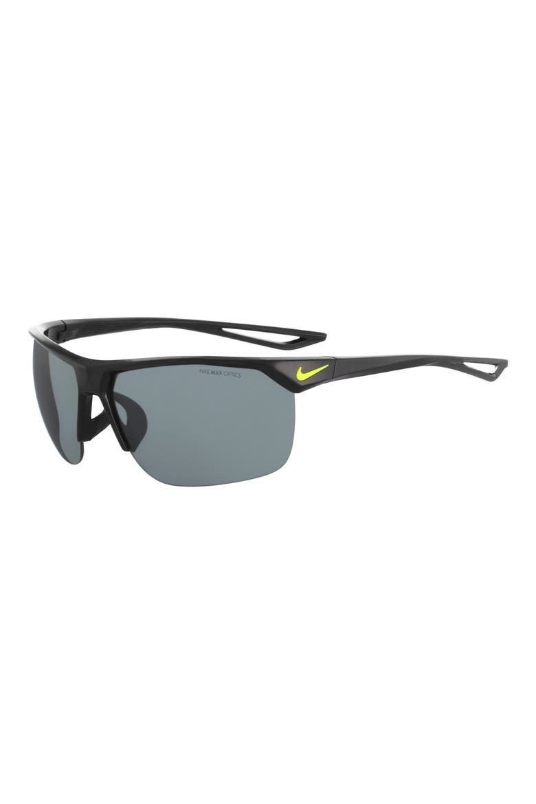 67MM Nike Trainer Square Sunglasses, Alternate, color, BLACK/ VOLT/ GREY