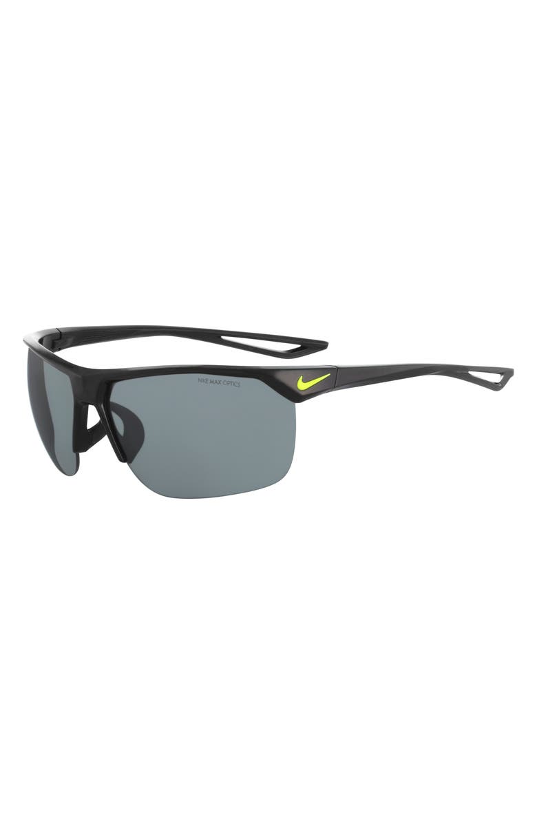 Nike 67MM Nike Trainer Square Sunglasses, Alternate, color, Black/ Volt/ Grey