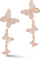 SPHERA MILANO Rose Gold Vermeil Butterfly Drop Earrings