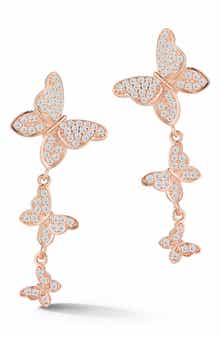 SPHERA MILANO Rose Gold Vermeil Butterfly Drop Earrings