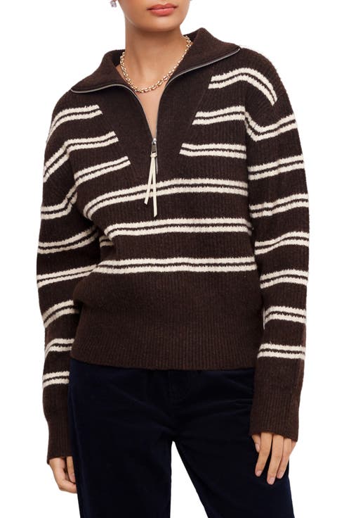 Striped Half Zip Sweater