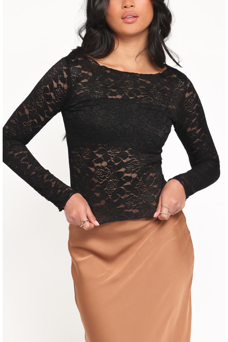 Iveta Lace Top, Alternate, color, BLACK