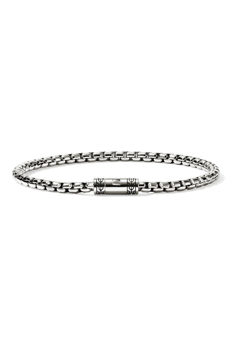 Box Chain Bracelet, 3.7mm, Alternate, color, STERLING SILVER