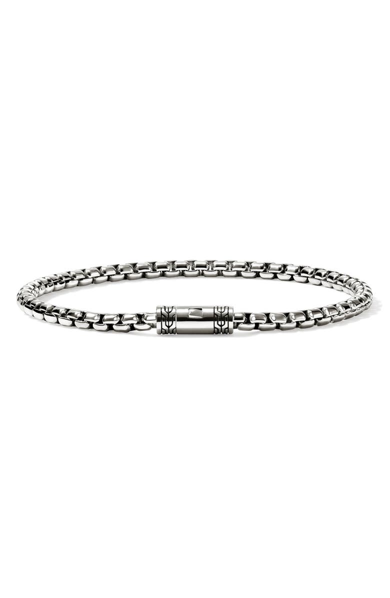 John Hardy Box Chain Bracelet, 3.7mm, Alternate, color, Sterling Silver