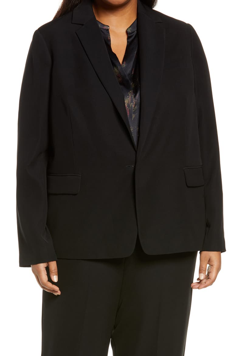 Women's Crepe Blazer, Alternate, color, BLACK
