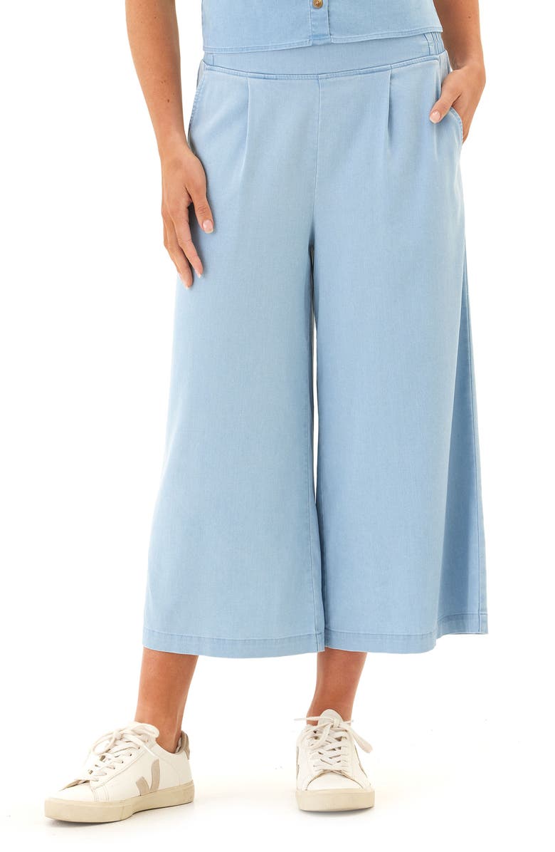 Threads 4 Thought Alora Stretch Chambray Wide Leg Pants, Main, color,