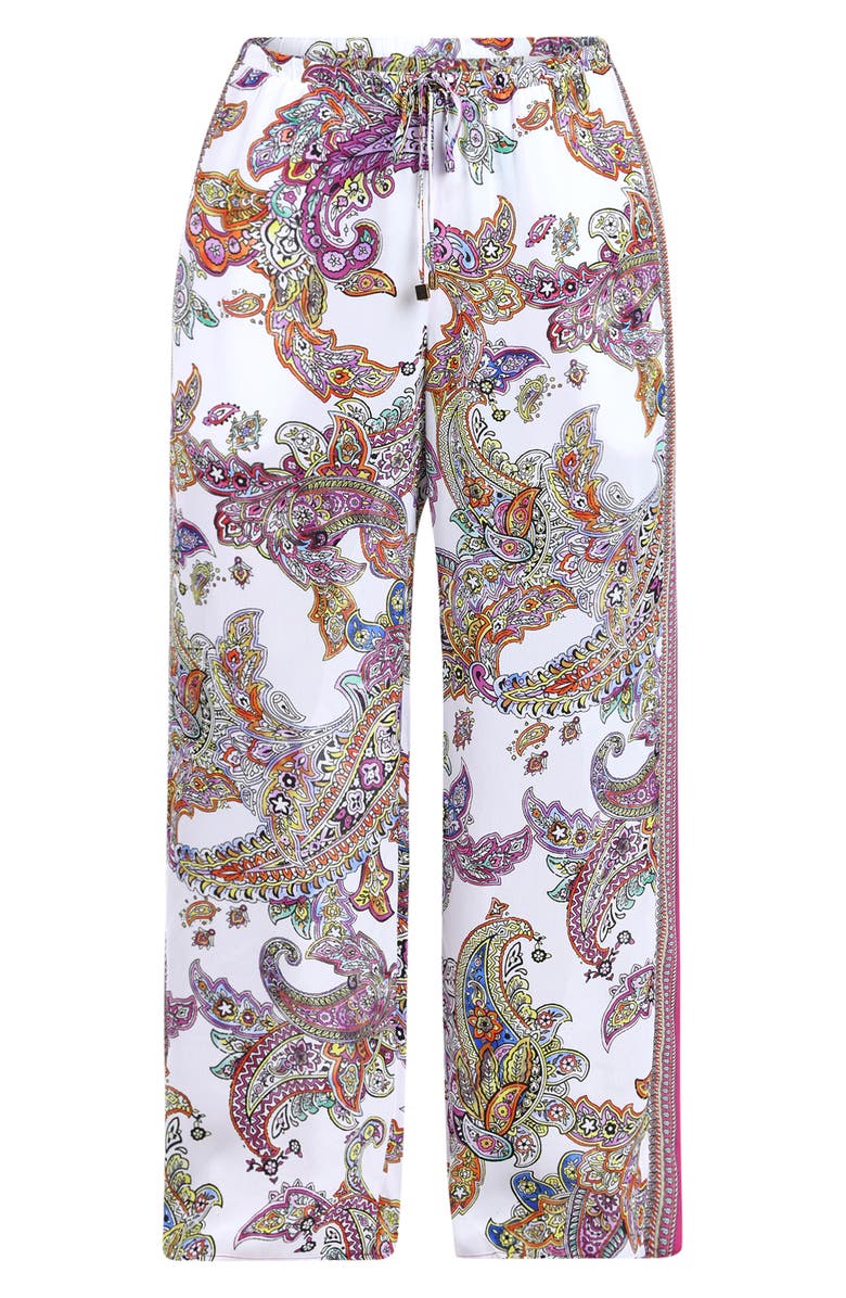 L'AGENCE Geraldine Wide Leg Cover-Up Pants, Alternate, color, White Multi