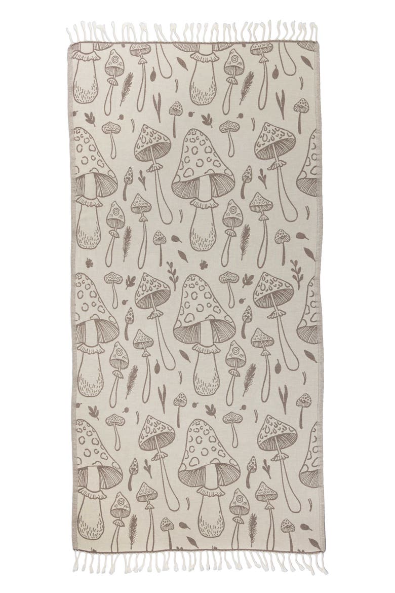 Mushroom Sand Resistant Organic Turkish Towel, Alternate, color, Brown