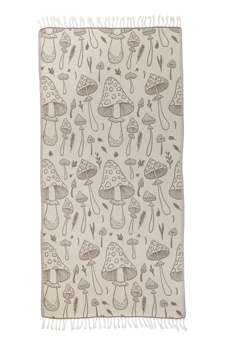 InfuseZen Mushroom Sand Resistant Organic Turkish Towel, Alternate, color, Brown