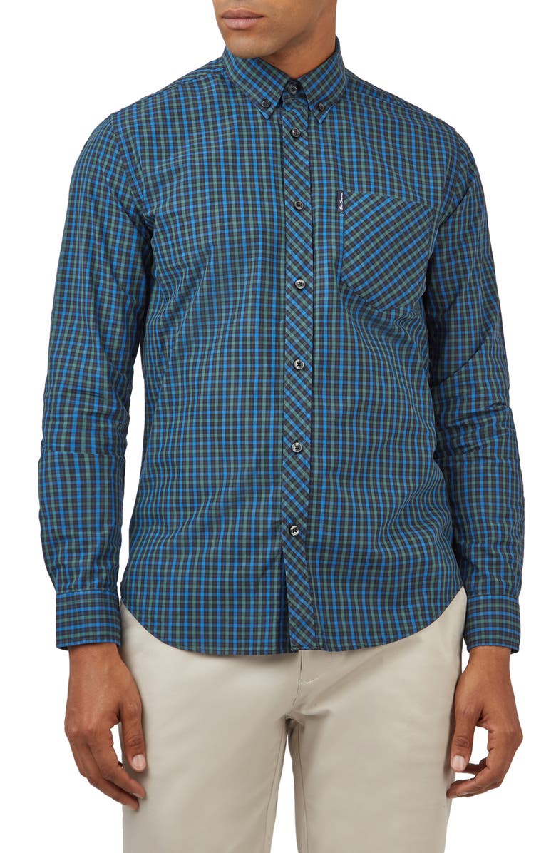 Ben Sherman Check Cotton Button-Down Shirt, Main, color,