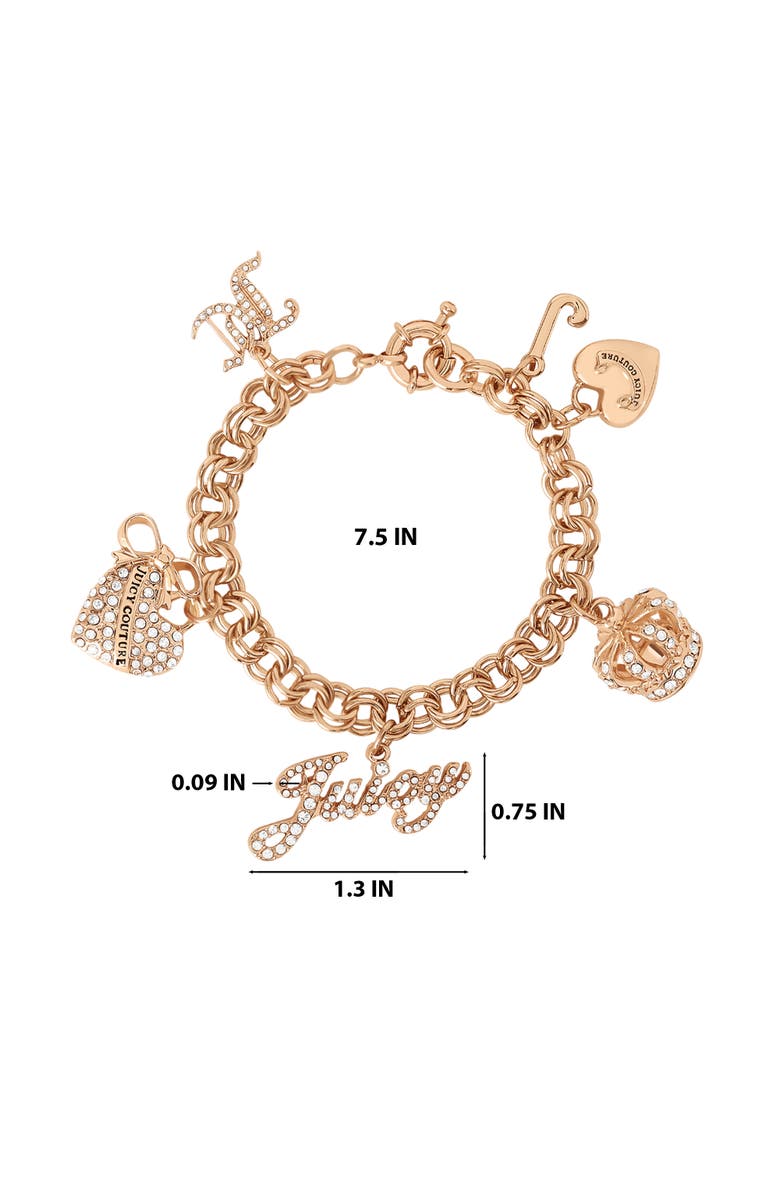 Juicy Couture Gold-Tone Charm Bracelet with Pavé Accents, Alternate, color, 