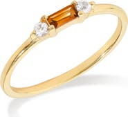 YS GEMS Baguette & Round Gemstone Ring