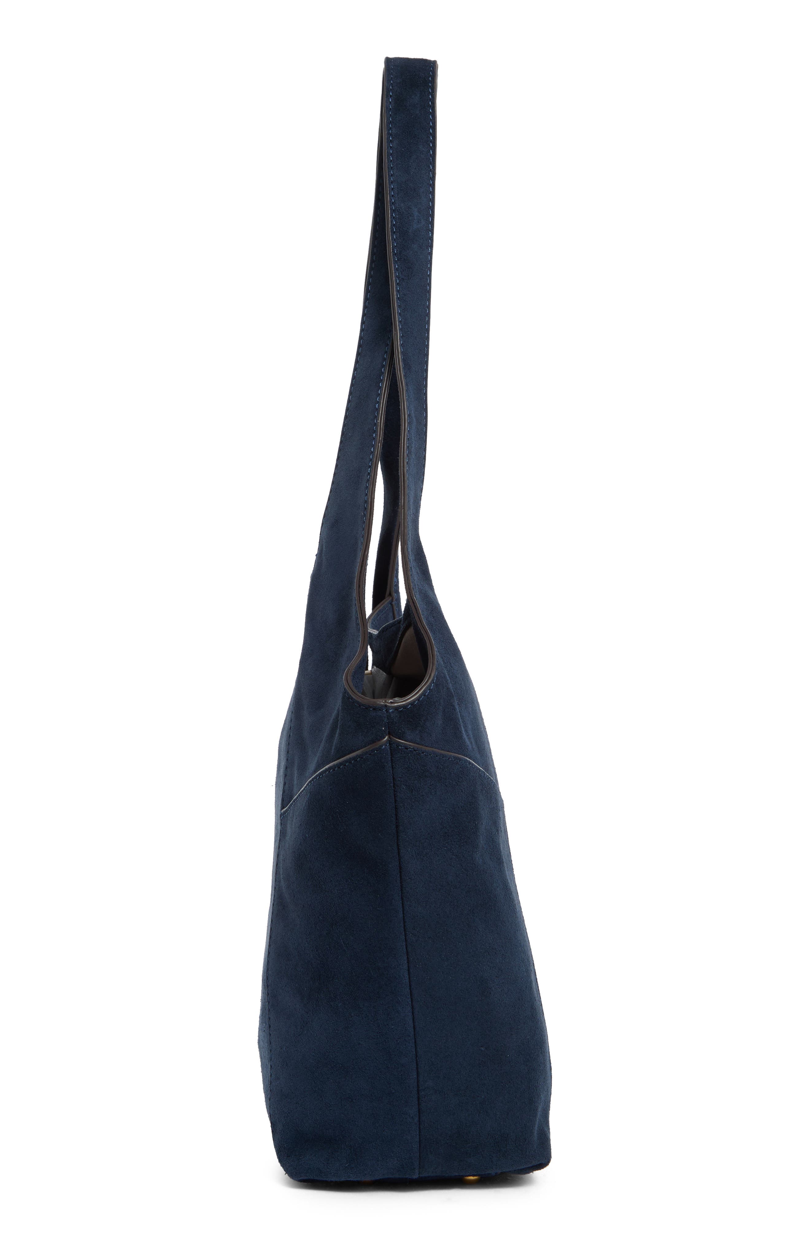 Small Brayton Suede Shopper, Alternate, color, NAVY