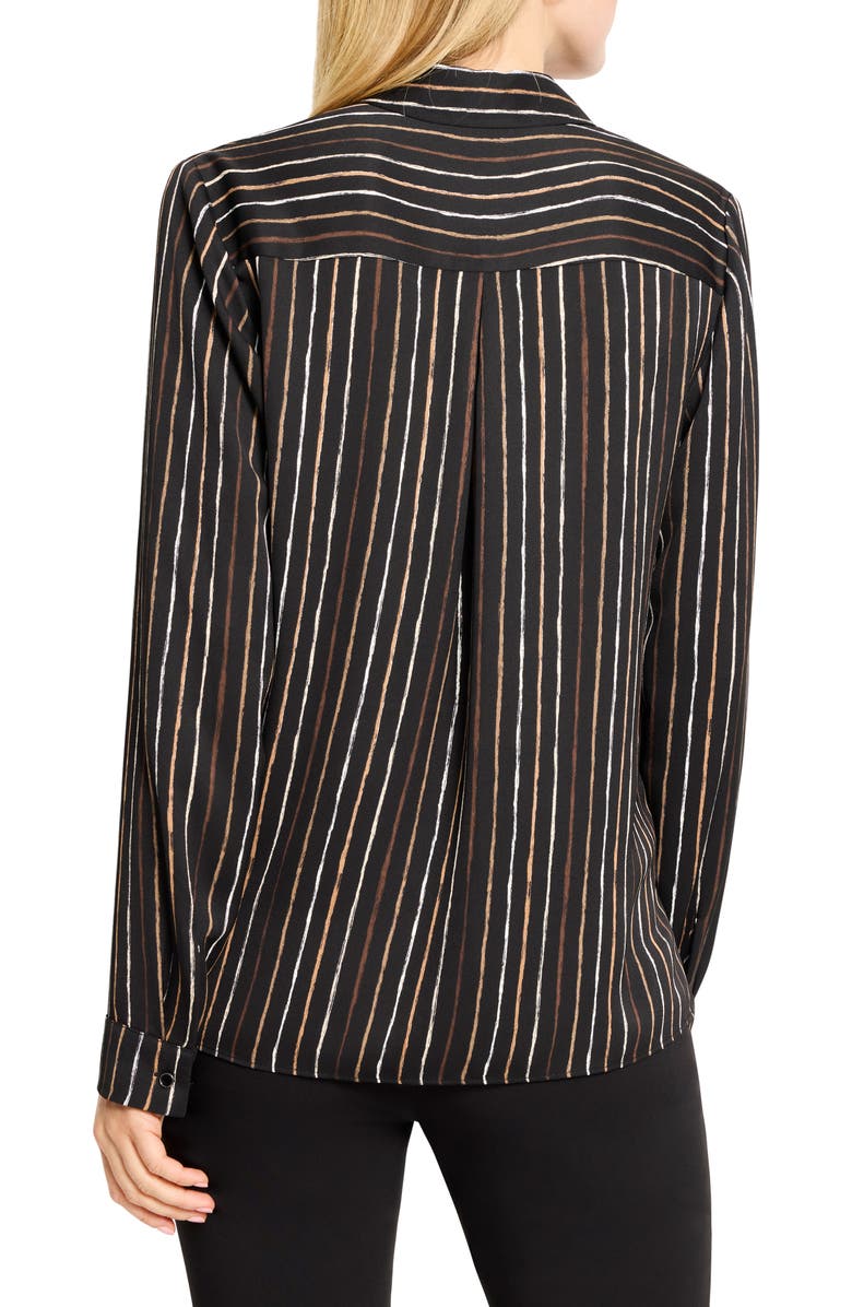 NIC+ZOE Painted Stripe Button-Up Shirt, Alternate, color, Black Multi