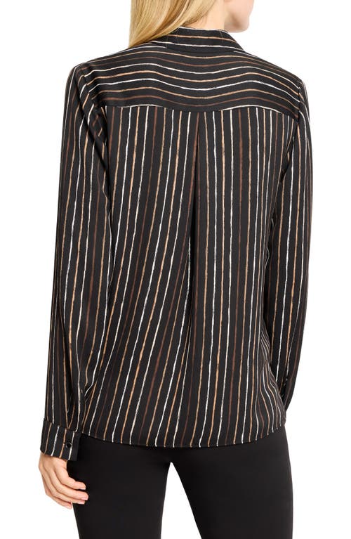 Nic + Zoe Mini Painted Stripe Shirt In Black Stripe In Multi