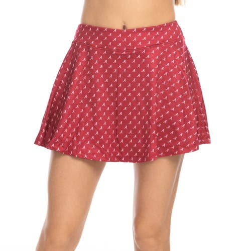 Zoozatz Crimson Alabama Crimson Tide Allover Print Flowy Skort In Red