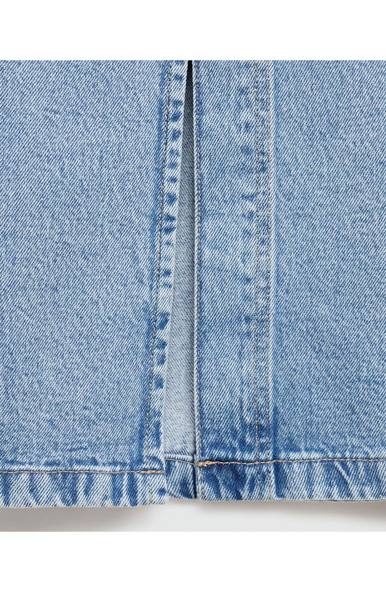 MANGO Front Slit Denim Midi Skirt, Alternate, color, 