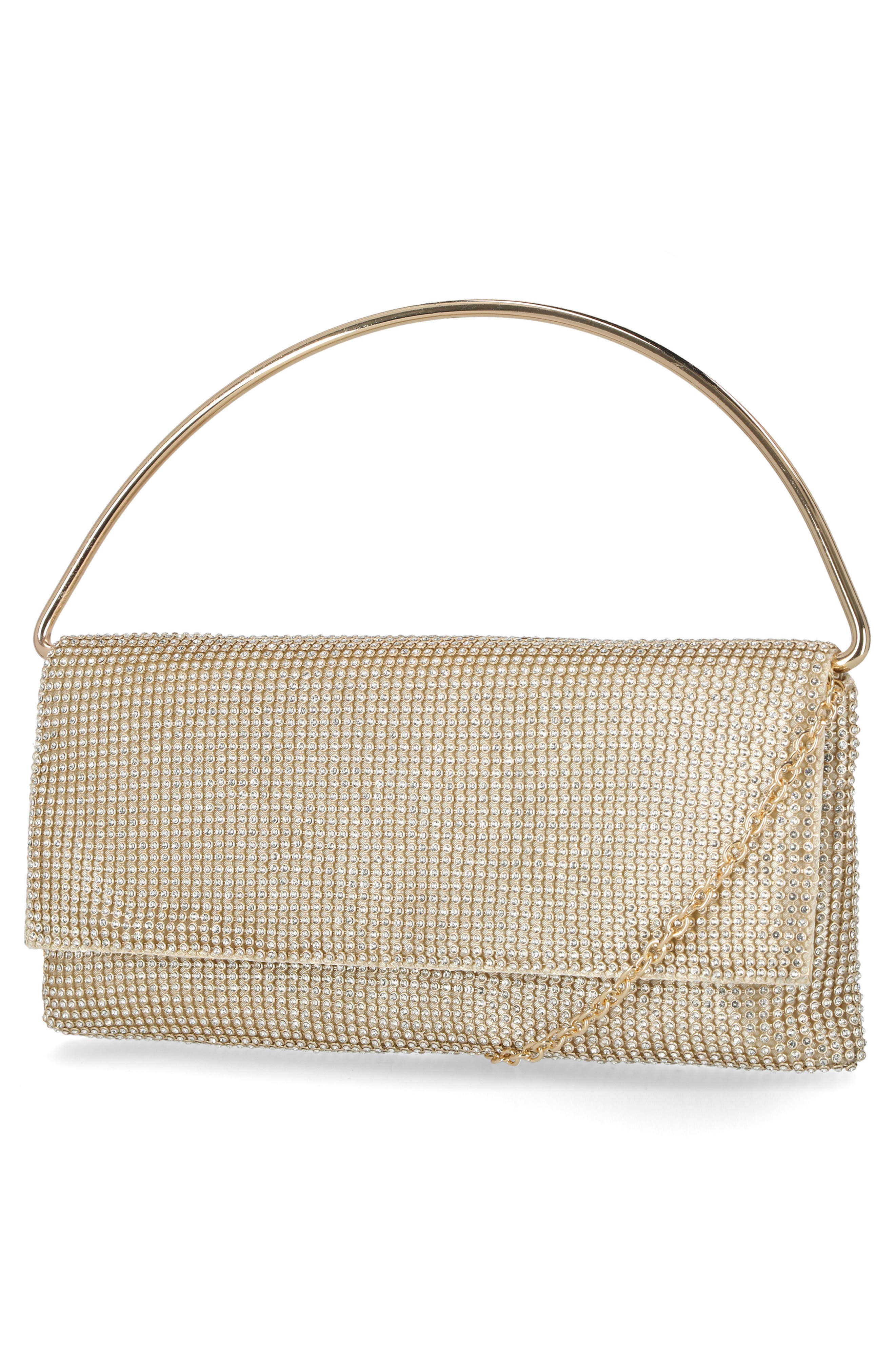 Isa Crystal Clutch, Alternate, color, 39N-LT GOLD