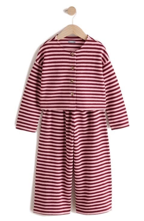 Kids' Stripe Button Front Two-Piece Set