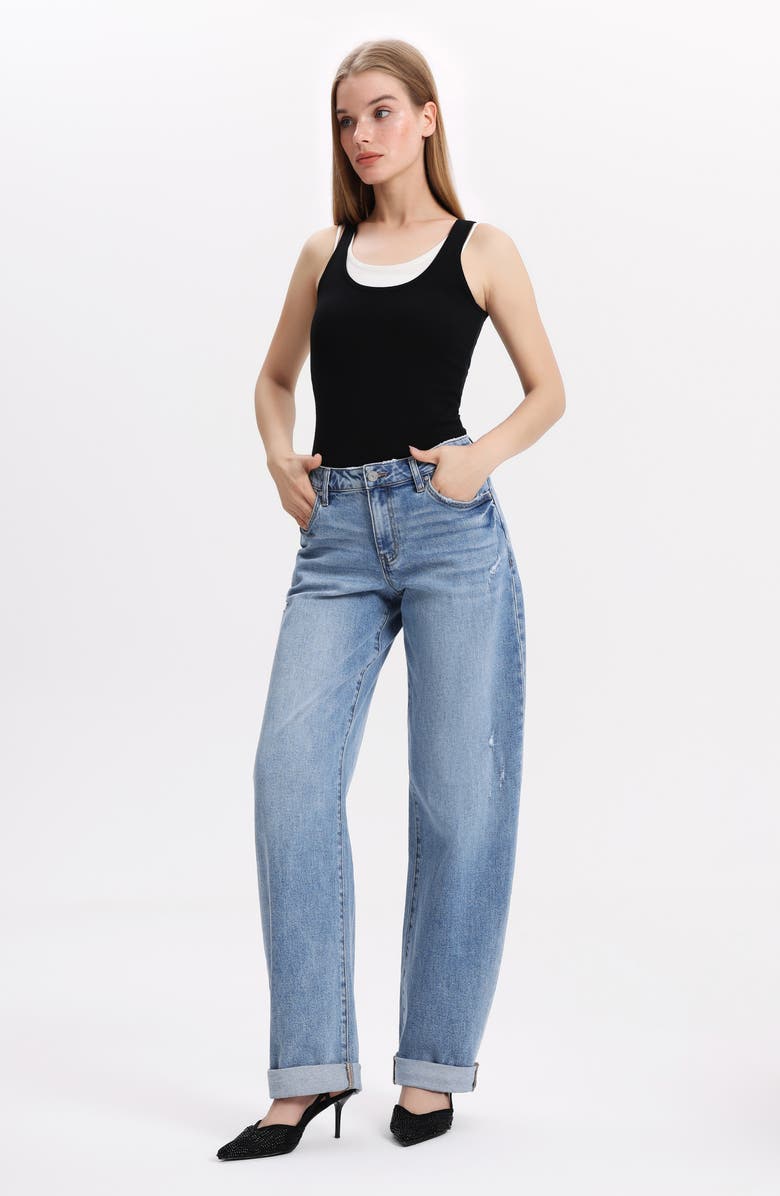 Bayeas Low Rise Barrel Jeans, Alternate, color, Cipher
