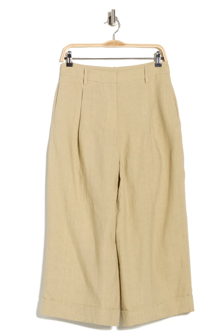 Houston St. Linen Wide Leg Pants, Alternate, color, SAFARI