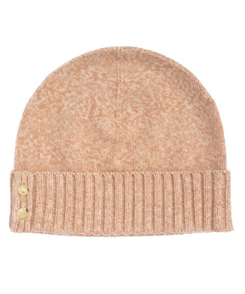 two button knit beanie