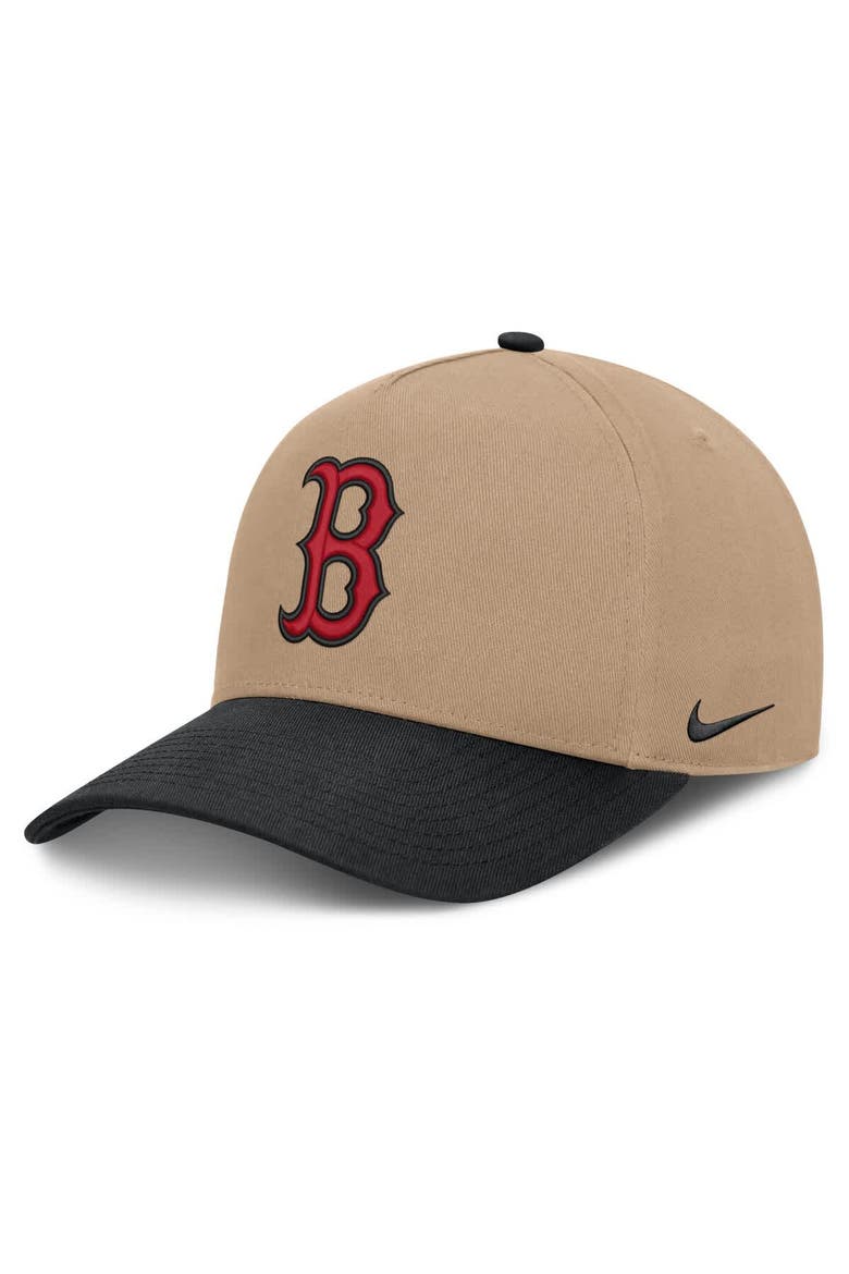 Men's Nike  Khaki/Black Boston Red Sox Rise A-Frame Adjustable Hat, Main, color, Khaki