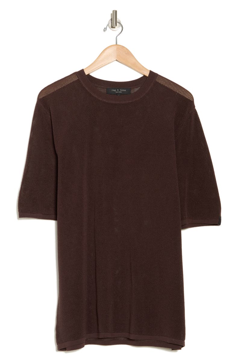 rag & bone Payton Cotton Crewneck Knit T-Shirt, Alternate, color, Dark Brown