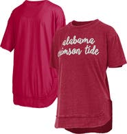 PRESSBOX Women's Pressbox  Crimson Alabama Crimson Tide Poncho T-Shirt