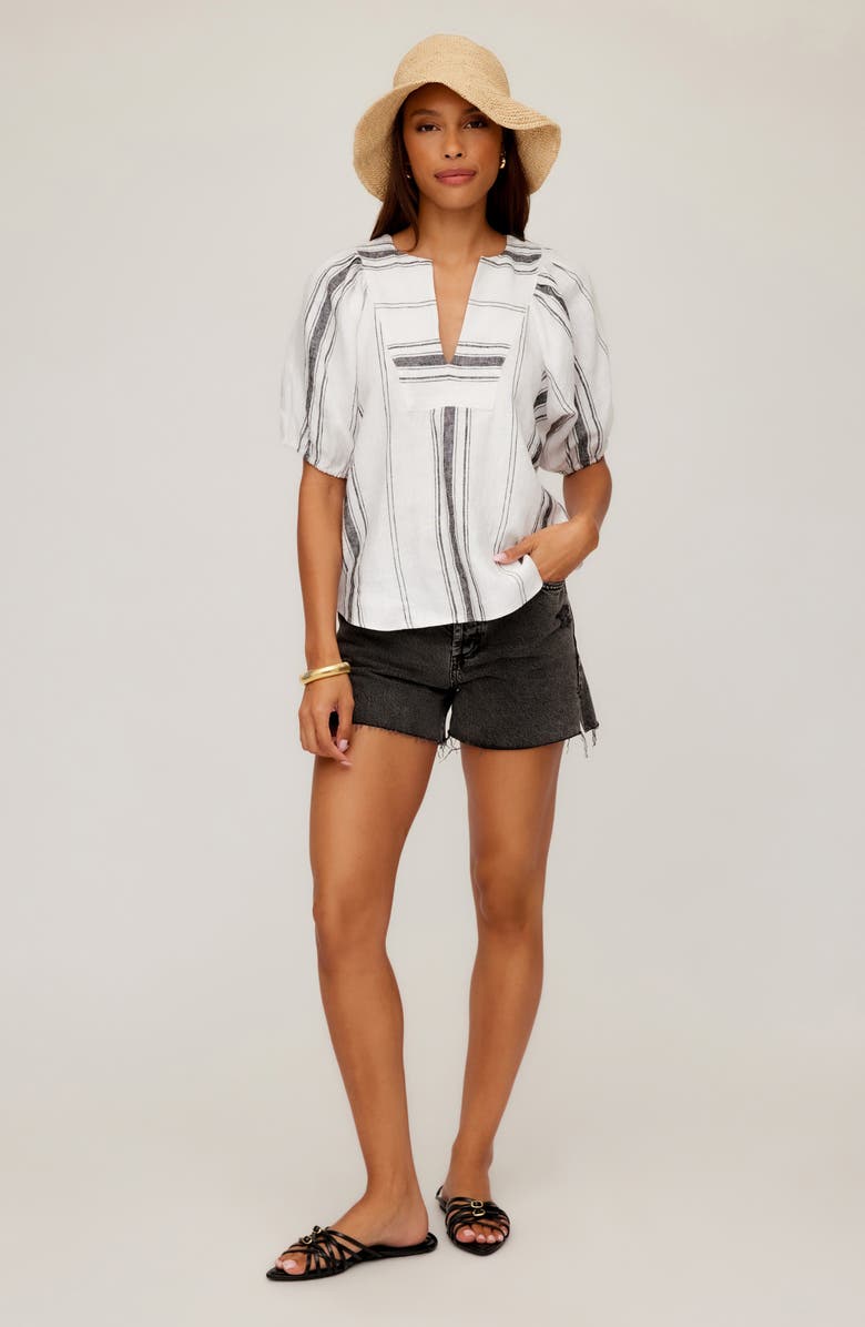 FIFTEEN TWENTY Vienna Stripe Linen Top, Alternate, color, 