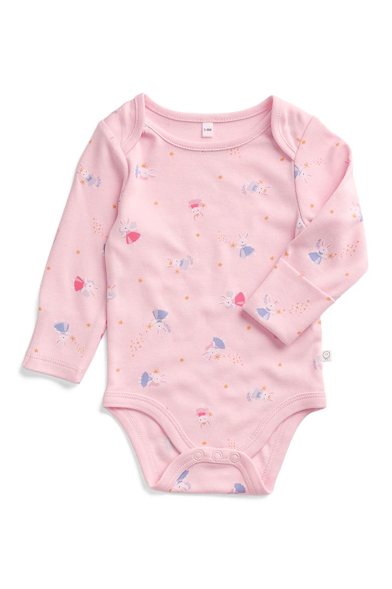 Long Sleeve Bodysuit, Main, color, Pink Bunny