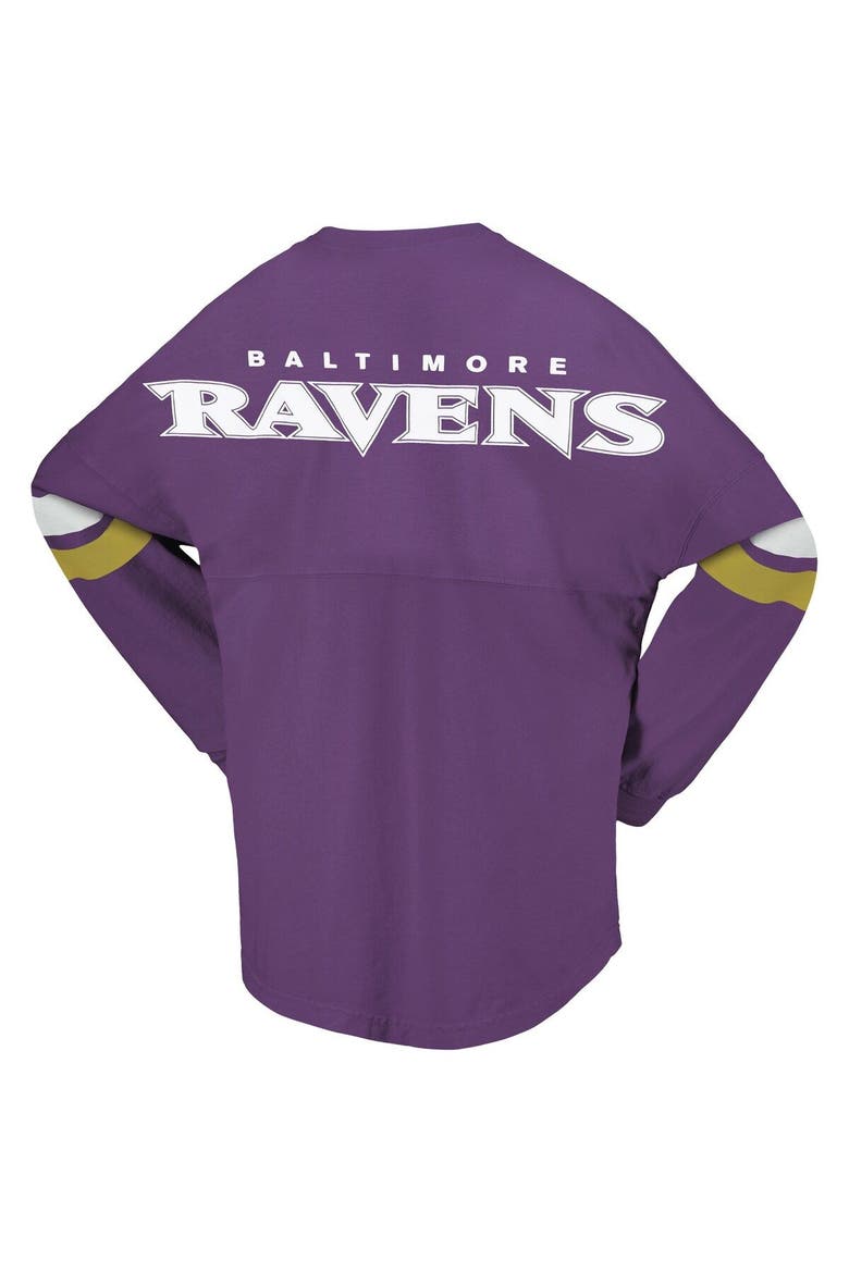 Women's Fanatics Branded Purple Baltimore Ravens Spirit Jersey Lace-Up V-Neck Long Sleeve T-Shirt, Alternate, color, Purple