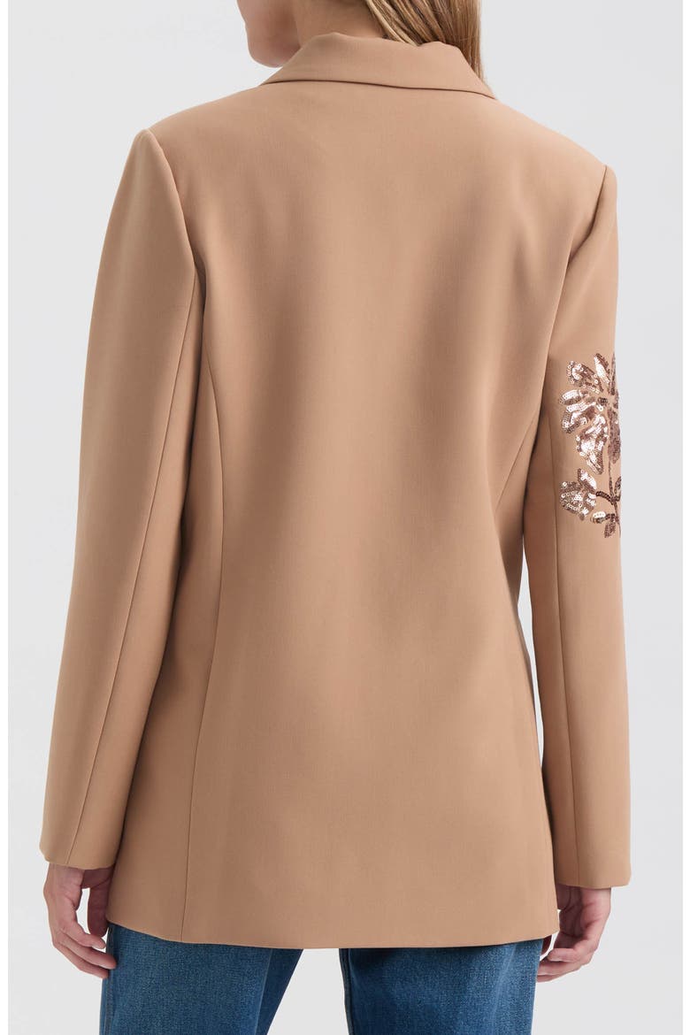 Sequin Embellished Single Button Blazer, Alternate, color, CAMEL